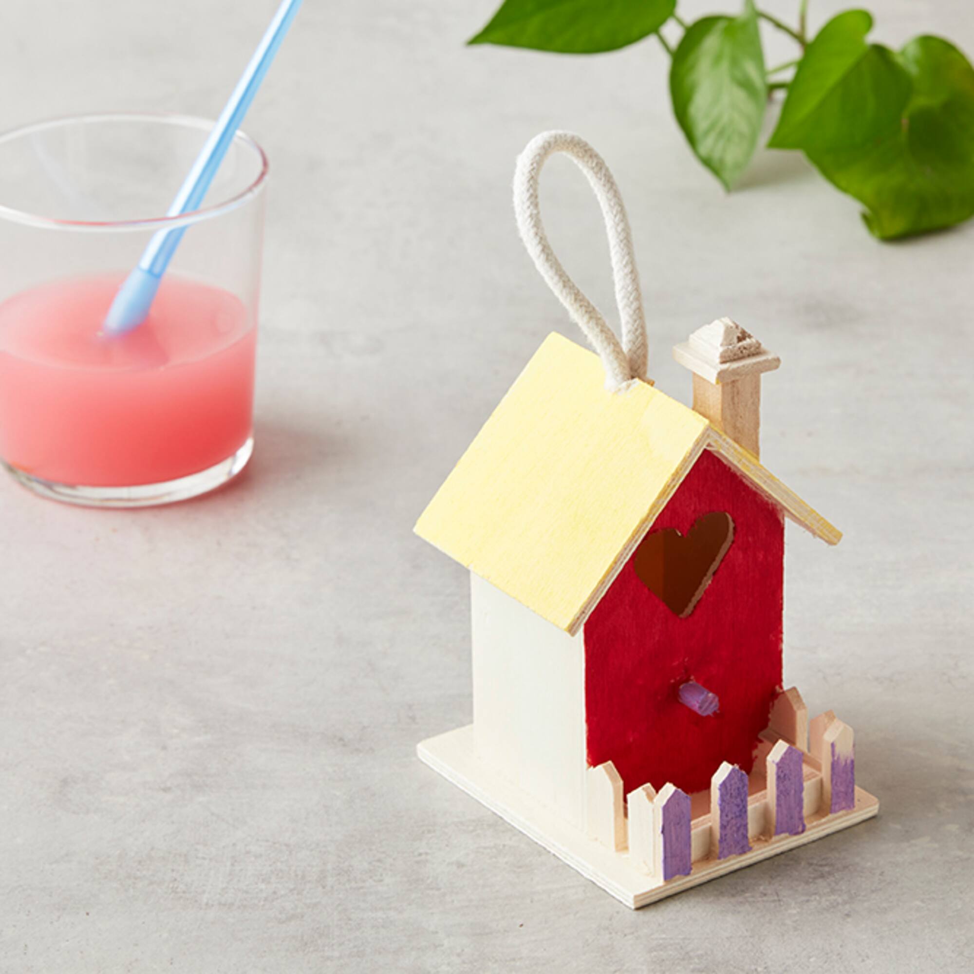 4.5" Wood Heart Birdhouse with Fence by Make Market®